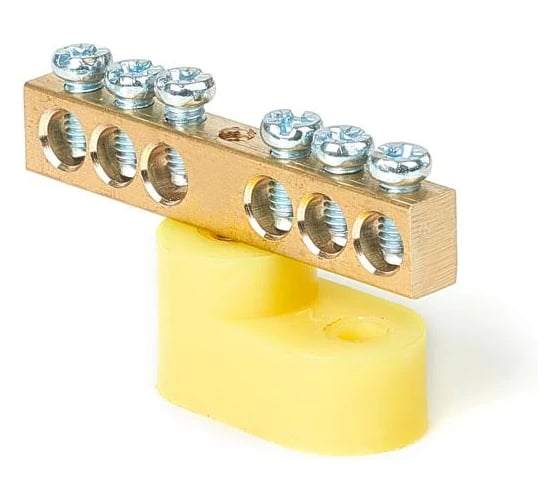 Изображение товара Шина HLT PE ноль на одном угловом изол ШНИ-6x9-6-У1-желтый 10 штук/упаковка 081-01-131