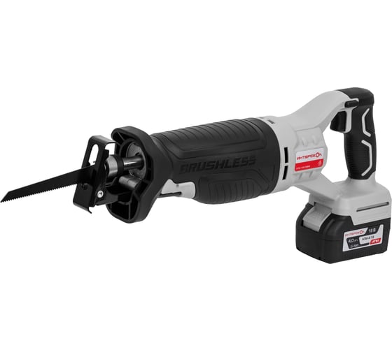 Изображение товара Бесщеточная аккумуляторная ножовочная пила Интерскол НПА-150/18ВМ Li-ion АПИ (картон, 1 аккум. 4Ач, ЗУ) 763.4.1.70