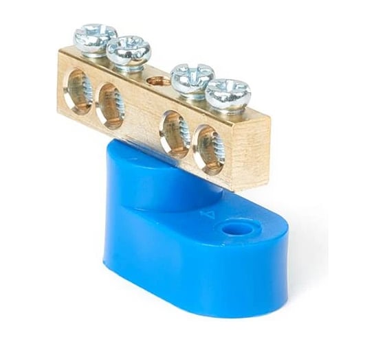 Изображение товара Шина HLT N, ноль, на одном угловом изоляторе, ШНИ-6x9-4-У1-синий 10 штук/упаковка 081-01-100