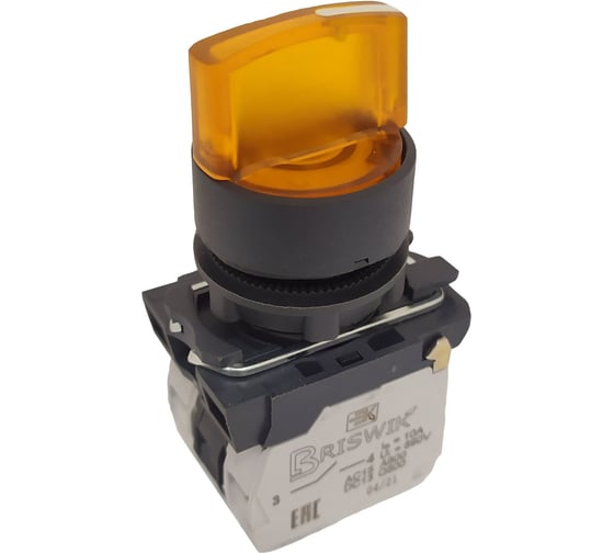 Изображение товара Переключатель Briswik КПЕ 2611 -РЛ 220В желтый IP65 УХЛ2 10А 1но+1нз aB-XG-5Ai-7421