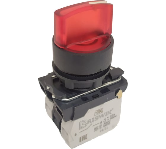 Изображение товара Переключатель Briswik КПЕ 2611 -РЛ 220В красный IP65 УХЛ2 10А 1но+1нз aB-XG-5Ai-7221