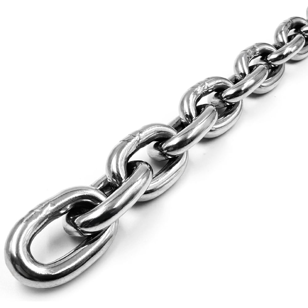 Изображение товара Цепь из нержавеющей стали KREPFIELD 6х18,5 мм DIN 766 А2 50 м грузоподъемная