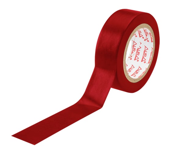 Изображение товара ПВХ изолента AURA красная, 150мик x 19мм, в мотке 10 м ZTC-P210R