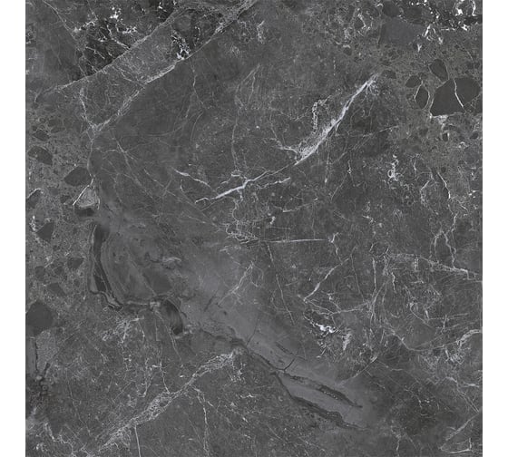 Изображение товара Керамогранит Delacora Greiny Dark sugar-эффект 600x600x9,5 1,44м2 черный 6060GRY99
