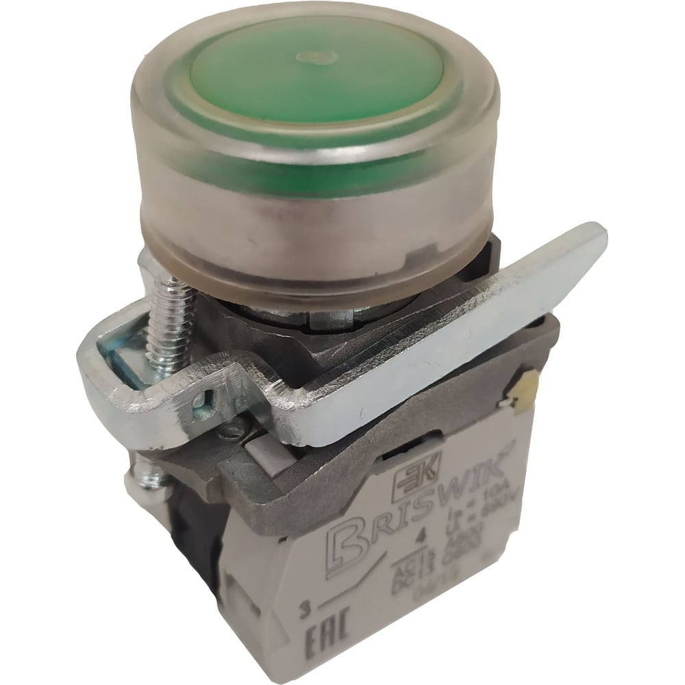 Изображение товара Выключатель Briswik КМЕ 4211м -ЛС 24В зеленый 1но+1нз Цилиндр IP65 с индикацией aD-EB-3Ai-3321