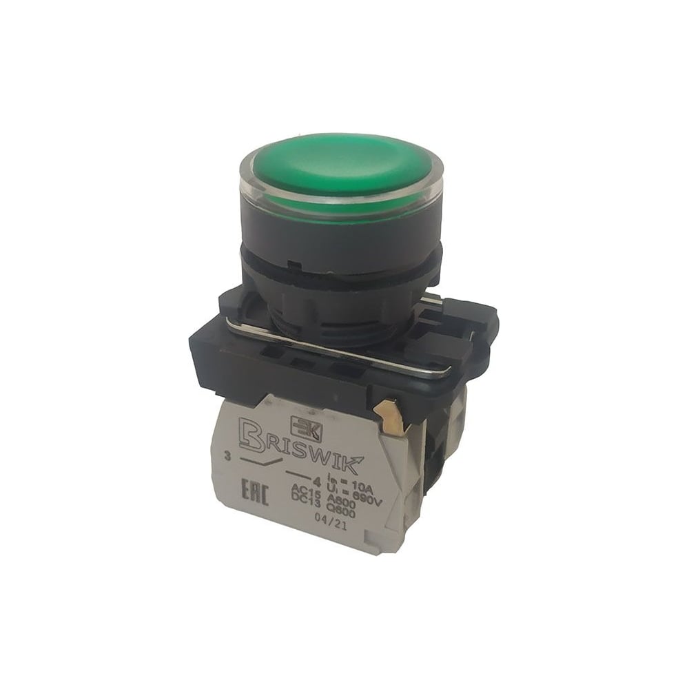 Изображение товара Выключатель Briswik КМЕ 4610м -Л 220В зеленый IP65 с индикацией