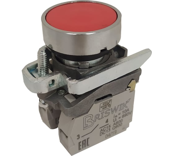 Изображение товара Выключатель Briswik КМЕ 4602м -С красный 0но+2нз Цилиндр IP65 aD-DB-5Ai-0223