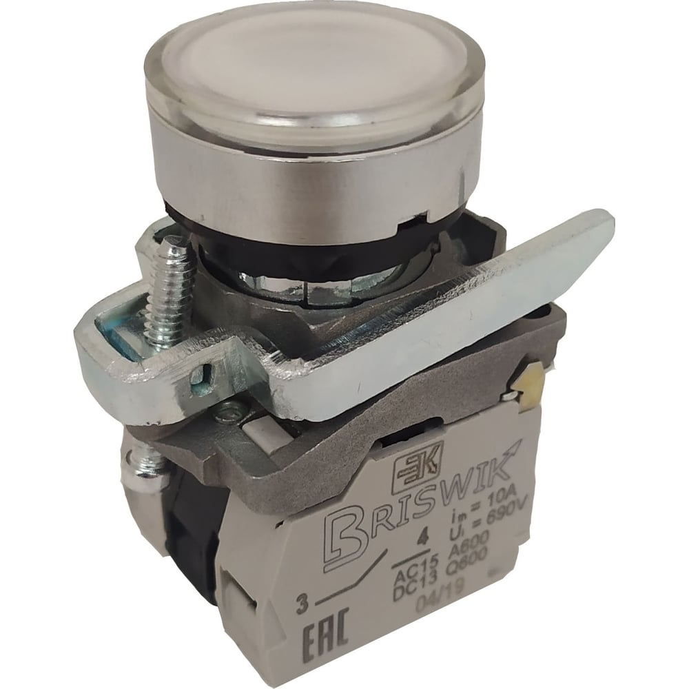 Изображение товара Выключатель Briswik КМЕ 4610м -ЛС 24В белый 1но+0нз Цилиндр IP65