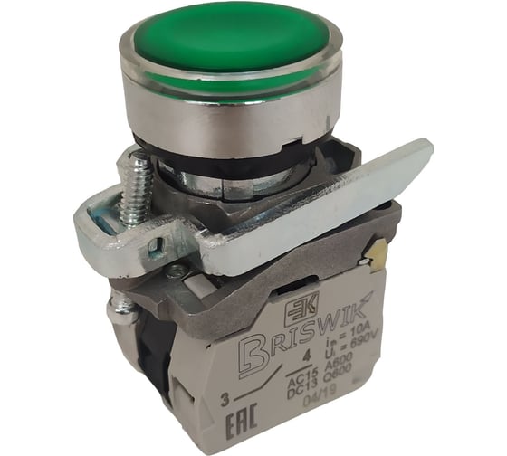 Изображение товара Выключатель Briswik КМЕ 4611м -ЛС 24В зеленый 1но+1нз Цилиндр IP65 с индикацией aD-EB-5Ai-3321