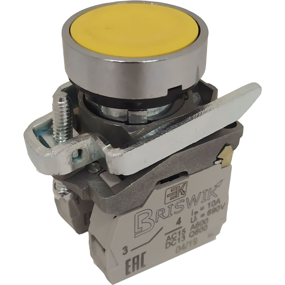 Изображение товара Выключатель силовой цилиндрический Briswik КМЕ 4610м 24В IP65 желтый