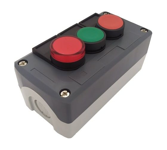 Изображение товара Пульт Briswik ПКУ21Е-131-65 УХЛ2 АД22кр 24В, КМЕ4610зел таб, КМЕ4601кр таб, без сальников пост кнопочный XALD361B.BR