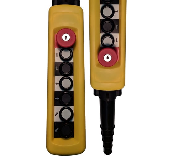 Изображение товара Пульт Briswik ПКТ-66Б-CК (6 двухскоростных кнопок 2НО+Гриб с Фиксацией и ключом 1НЗ) пульт XACA6913.SK.BR