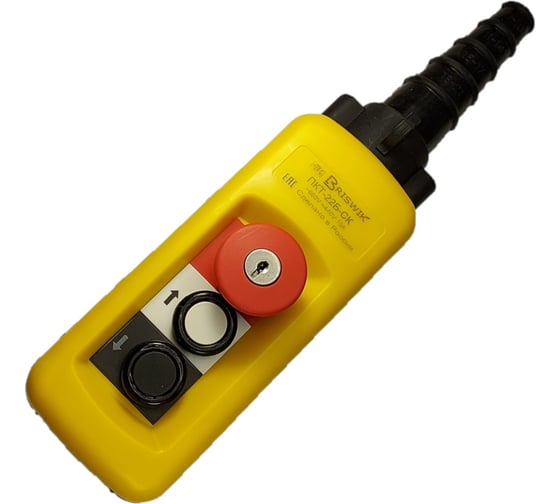 Изображение товара Пост тельферный Briswik ПКТ-20Б-СК(XACA2713.SК.BR) (2 кнопки 1НО+ гриб с фиксацией Ключом 1НЗ) пульт XACA2713.SK.BR