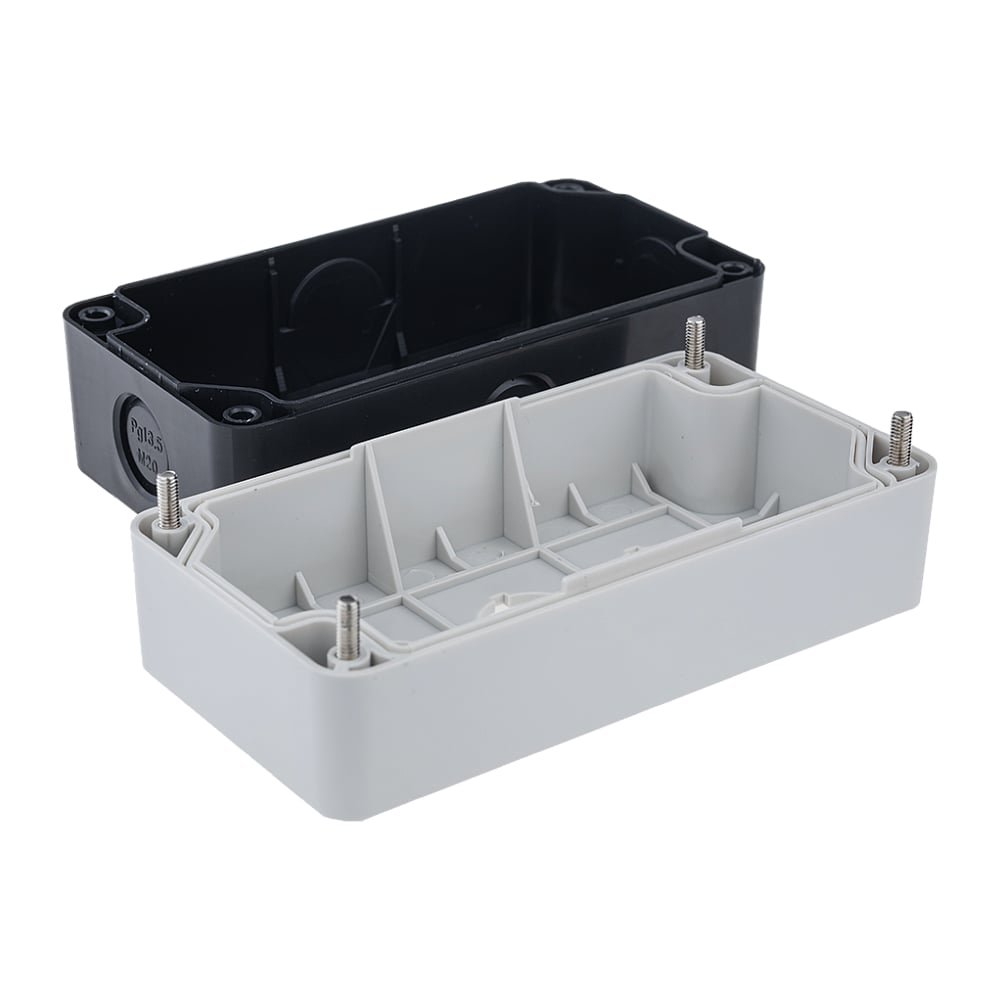 Изображение товара Корпус Briswik КП 104 пластик IP65 (HAL-B4) - корпус темно-серый-белый на 4 отверстия HAL-B4.BR