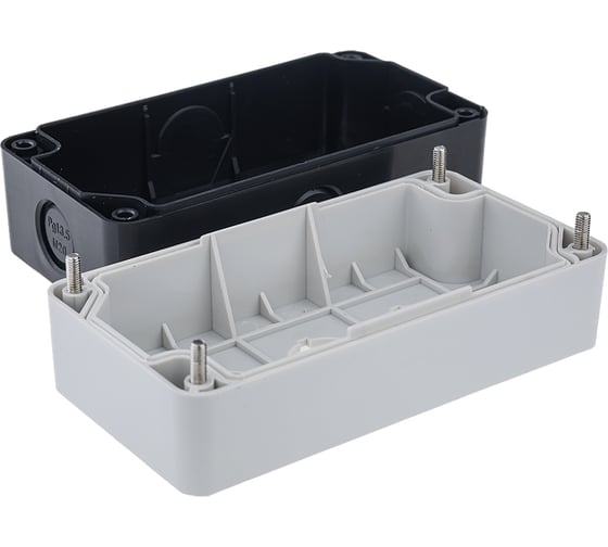 Изображение товара Корпус Briswik КП 104 пластик IP65 (HAL-B4) - корпус темно-серый-белый на 4 отверстия HAL-B4.BR