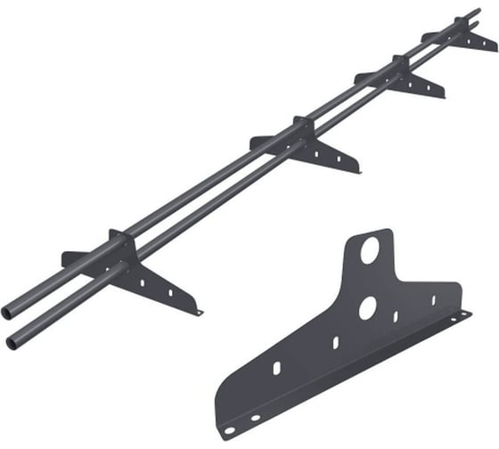 Изображение товара Снегозадержатель трубчатый Borge NewLine 3м, D-25мм, 4 опоры, серый графит (RAL 7024) 06.011.30.04.02.100.7024