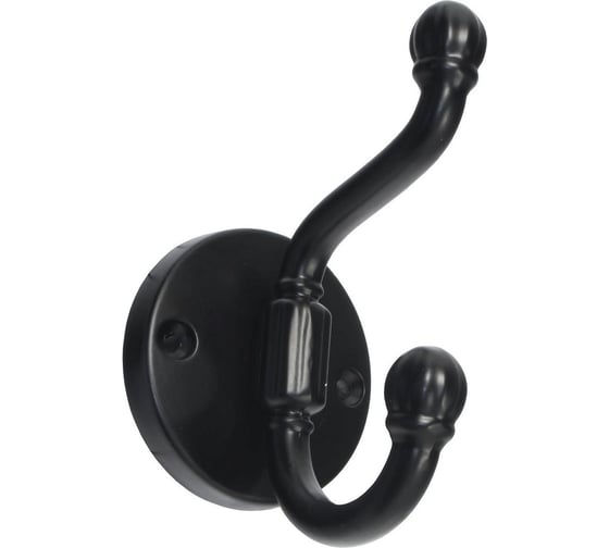 Изображение товара Крючок Laurus HK5078 2-х рожковый черный матовый (150), шт 07182