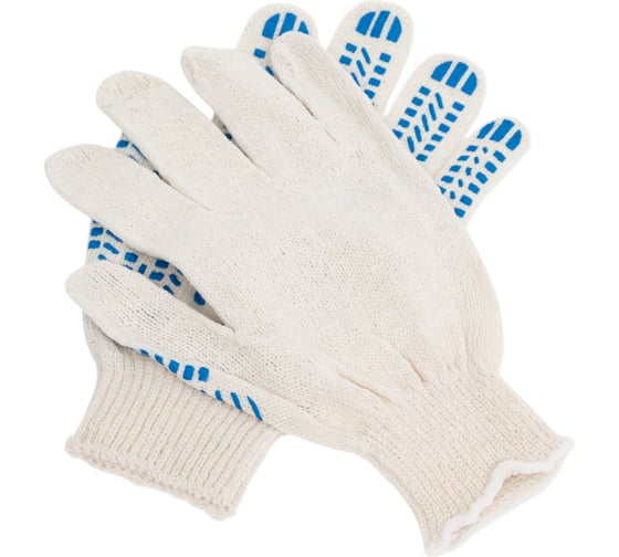 Изображение товара Перчатки рабочие хлопчатобумажные ARNEZI вязка 10 класс с точечным покрытием из ПВХ R8000173