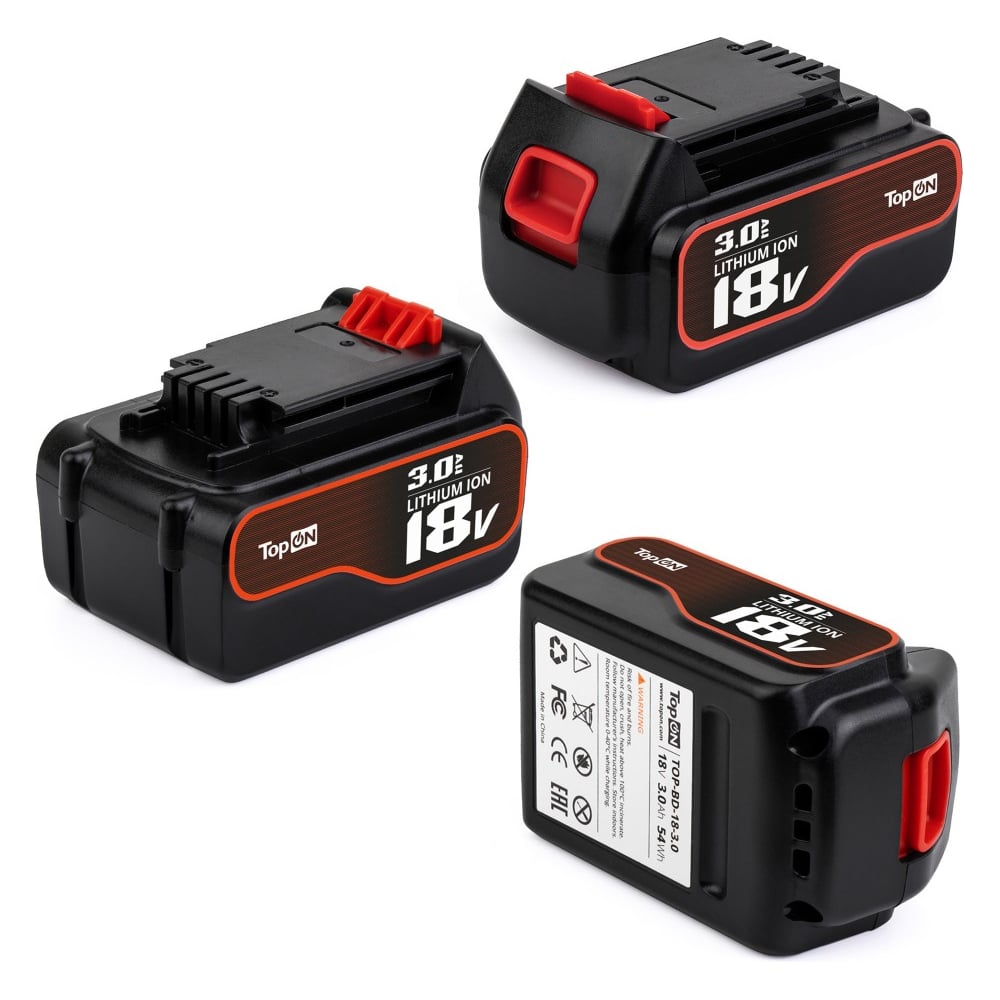 Изображение товара Аккумулятор для Black & Decker TopON 18В, 3.0Ah, Li-ion PN: BL4018-XJ TOP-BD-18-3.0