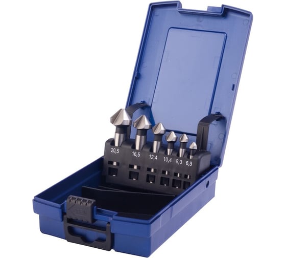 Изображение товара Набор зенковок NORGAU 6шт; 6,3 - 20,5мм; HSS-E, Form C, 011111900