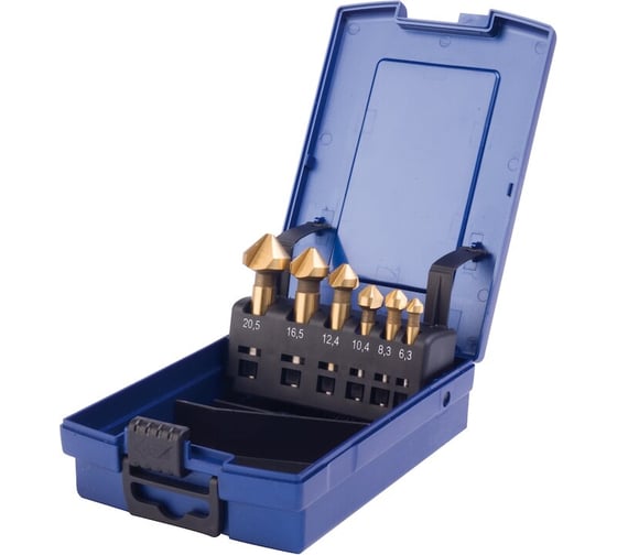 Изображение товара Набор зенковок NORGAU HSS-TIN DIN 335 Form C 90 (6 шт.) 6,3-20,5мм 011115900