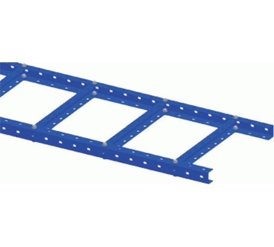 Изображение товара Лестничный лоток LANMASTER прямая секция, шириной 300 мм, сталь, 2.5 метра, серый LAN-LTS300-GY