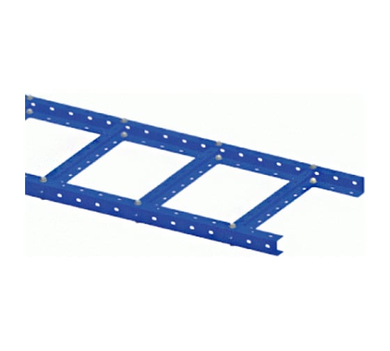 Изображение товара Лестничный лоток LANMASTER прямая секция, шириной 400 мм, сталь, 2.5 метра, серый LAN-LTS400-GY