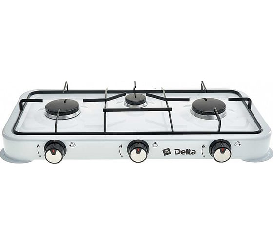 Изображение товара Трехконфорочная газовая плита Delta D-2207 цвет белый Р1-00004786