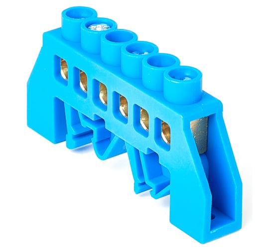 Изображение товара Шина HLT N ноль, в комб DIN-изоляторе, Стойка ШНИ-8x12-6-КС-синий, 10шт 081-04-01
