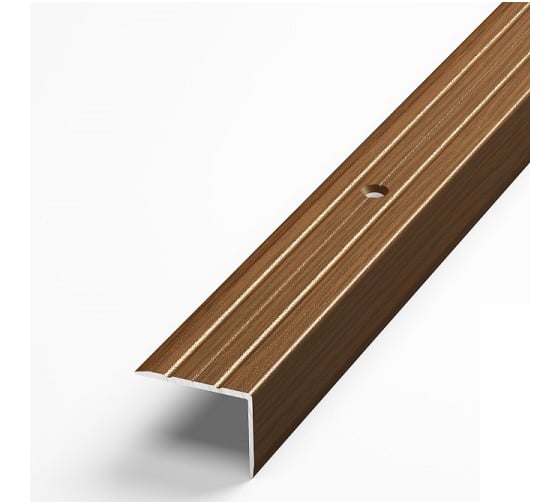 Изображение товара Порог угловой алюминиевый (24х18 мм; 0.9 м; декоративный; дуб темный) Лука 00000001506