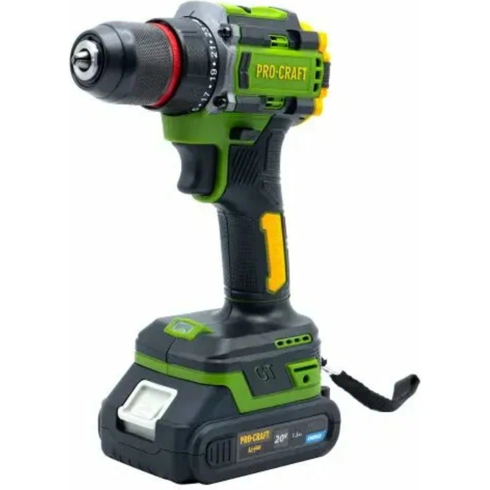 Изображение товара Шуруповерт аккумуляторный PROCRAFT 20В 45Нм (АКБ 1.5Ач+ЗУ+Кейс) PA18LiPro