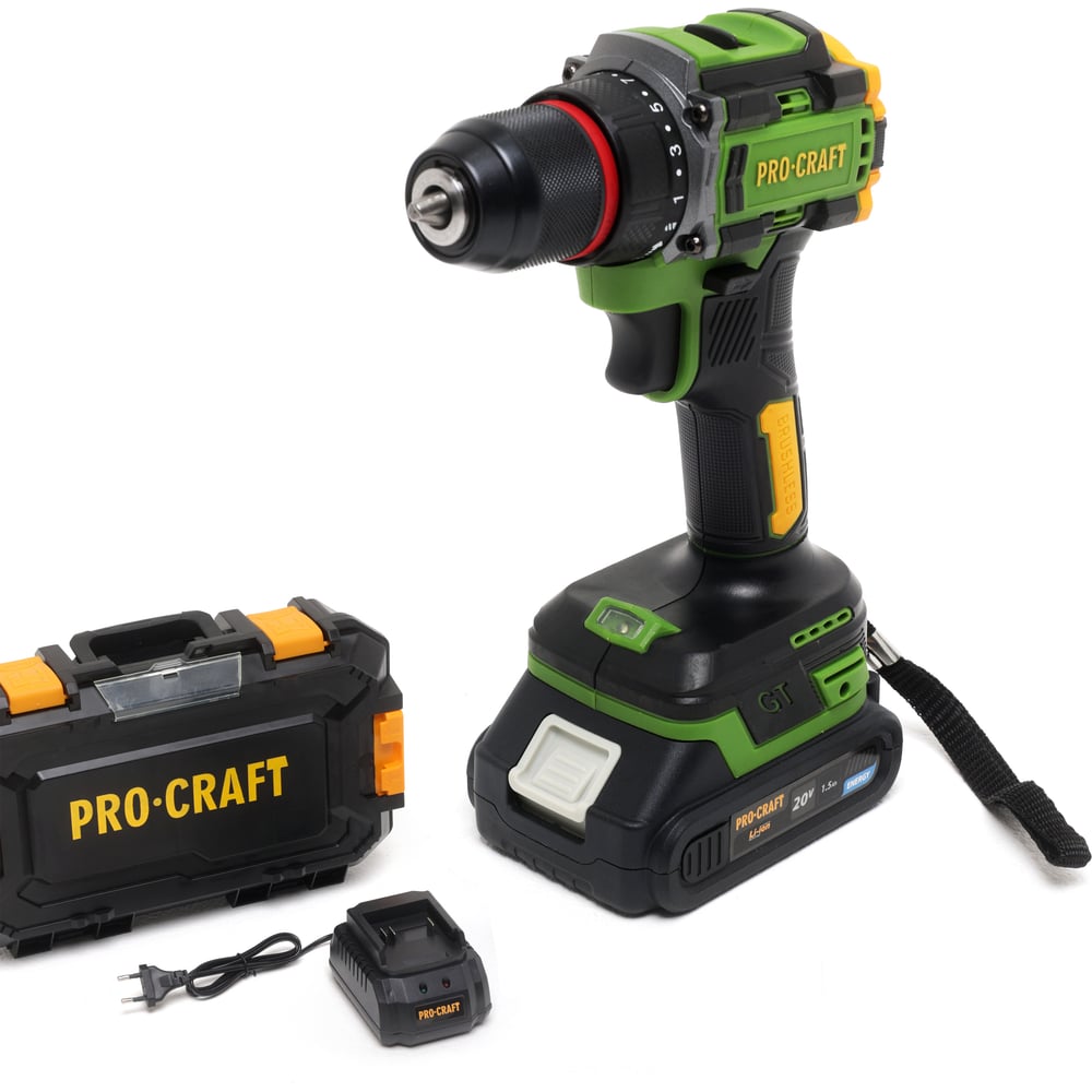 Изображение товара Аккумуляторный шуруповёрт PROCRAFT PA18LiPro 20 В 45 Нм с кейсом и зарядным