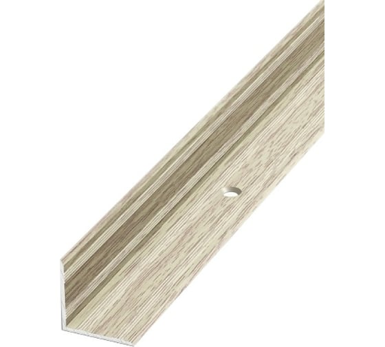 Изображение товара Порог угловой внутренний алюминиевый (20х20 мм; 0.9 м; декоративный; дуб беленый) Лука 00000002429
