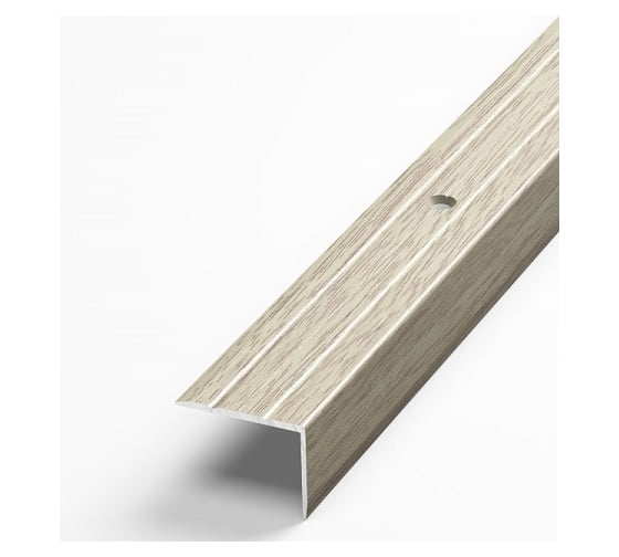 Изображение товара Порог угловой алюминиевый (24х18 мм; 0.9 м; декоративный; дуб беленый) Лука 00000002664