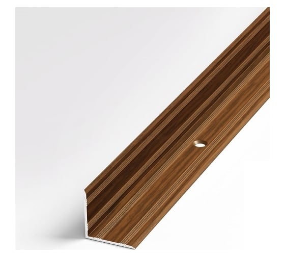 Изображение товара Порог угловой внутренний алюминиевый (20х20 мм; 0.9 м; декоративный; дуб темный) Лука 00000001802