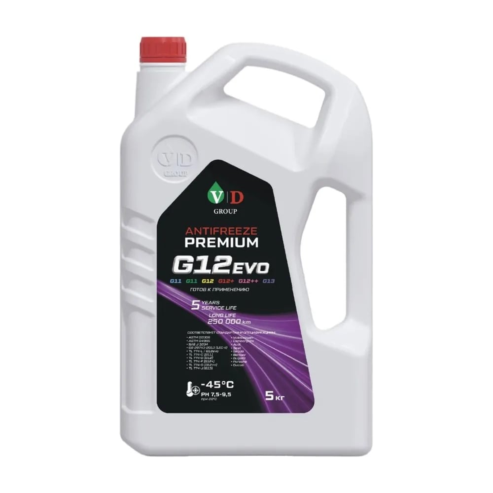 Изображение товара Антифриз VD GROUP G12 EVO розовый -45С 5кг для авто