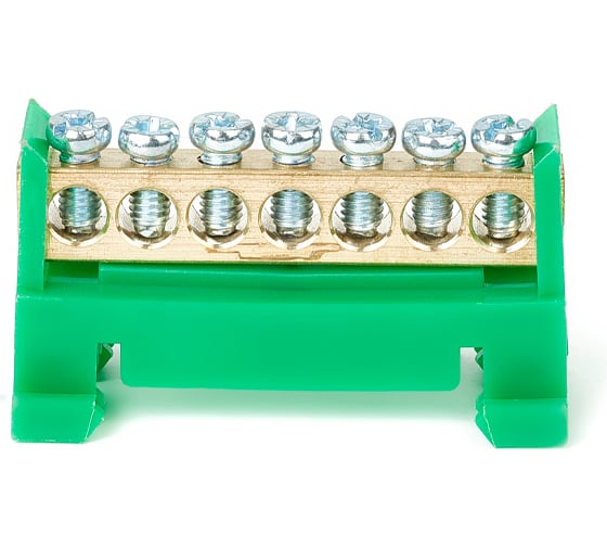 Изображение товара Шина HLT N ноль, на DIN-изоляторе, тип Стойка ШНИ-6x9-7-Зеленый, 25шт 081-03-070