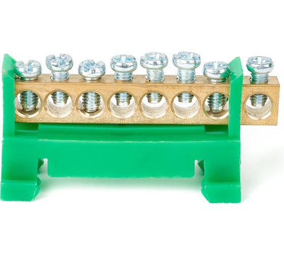 Изображение товара Шина HLT N ноль, на DIN-изоляторе, тип Стойка ШНИ-6x9-8-Зеленый, 25шт 081-03-071