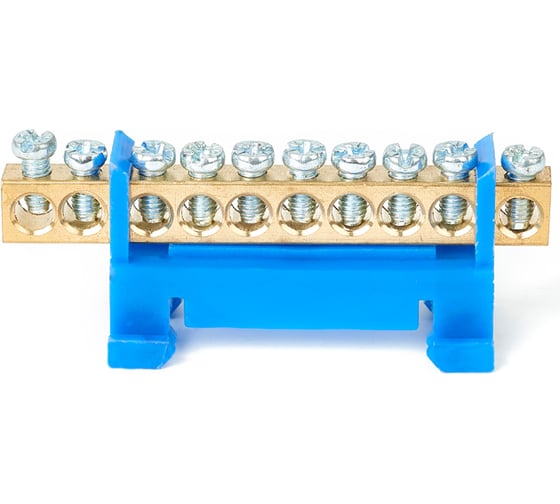 Изображение товара Шина HLT N ноль, на DIN-изоляторе, тип Стойка ШНИ-6x9-10-синий, 25шт 081-03-58