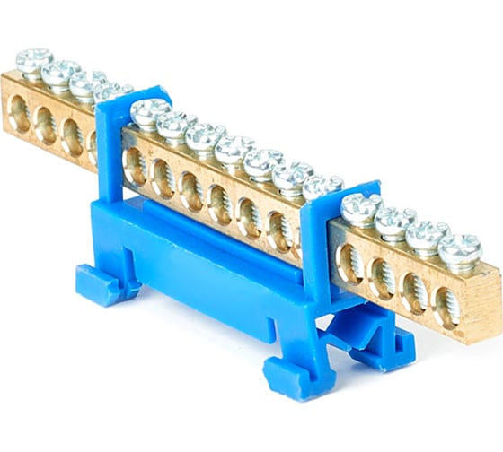 Изображение товара Шина HLT N ноль, на DIN-изоляторе, тип Стойка ШНИ-6x9-15-синий, 25шт 081-03-61