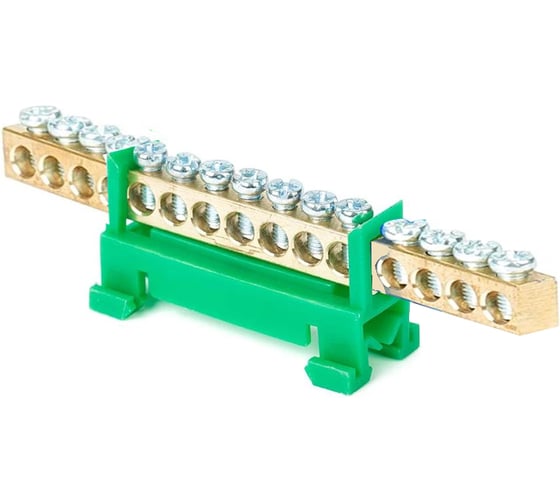 Изображение товара Шина HLT N ноль, на DIN-изоляторе, тип Стойка ШНИ-6x9-15-Зеленый, 25шт 081-03-075