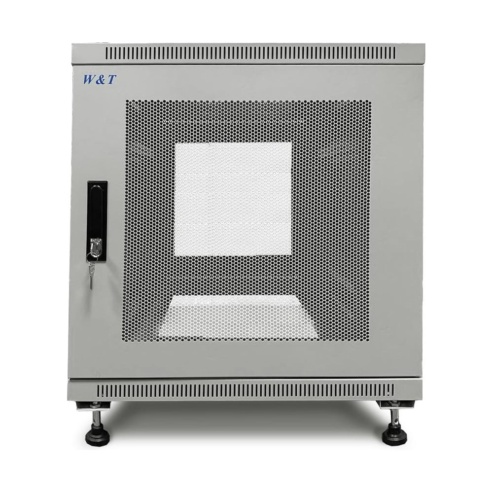 Изображение товара Телевелейный шкаф 19 дюймов W&T 12U Серверный напольный 600x800 мм серый