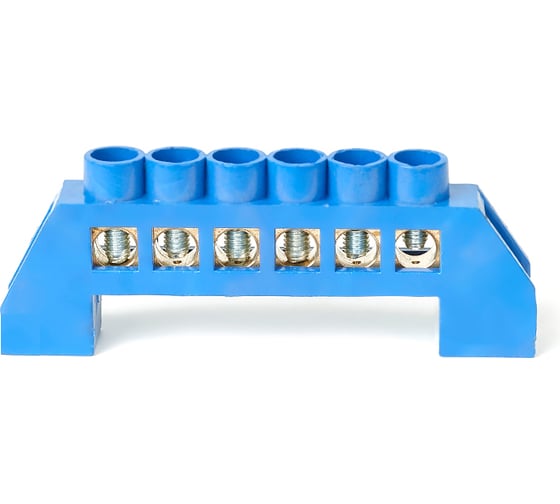 Изображение товара Шина HLT N нулевая, в изоляторе, ШНИ-8x12-6-КС-синий, 10шт 081-04-016