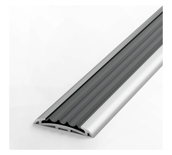 Изображение товара Порог прямой алюминиевый (40 мм; 2.7 м; без покрытия; серая резинка) Лука УТ000024461