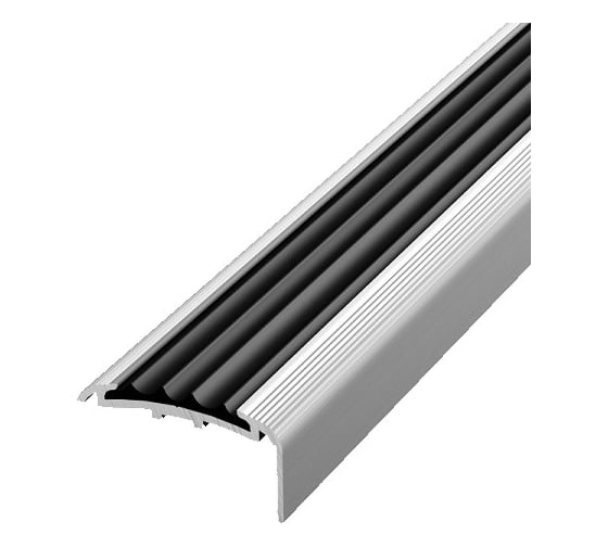 Изображение товара Порог угловой алюминиевый (40х20 мм; 1.8 м; без покрытия; черная резинка) Лука УТ000023682