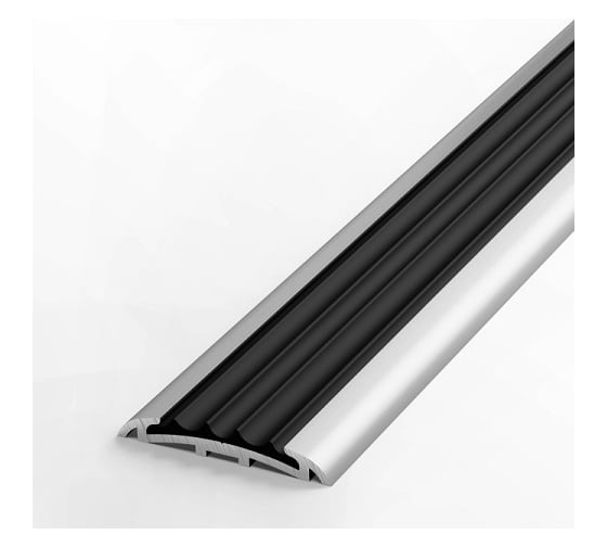 Изображение товара Порог прямой алюминиевый (40 мм; 1.8 м; без покрытия; черная резинка) Лука УТ000024449