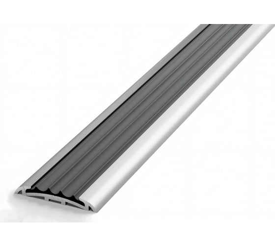 Изображение товара Порог прямой алюминиевый (40 мм; 1.8 м; без покрытия; серая резинка) Лука УТ000024448
