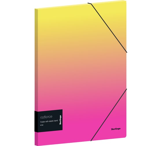 Изображение товара Папка на резинке BERLINGO Radiance А4, 600 мкм, желтый/розовый градиент, с рисунком FB4_A4001
