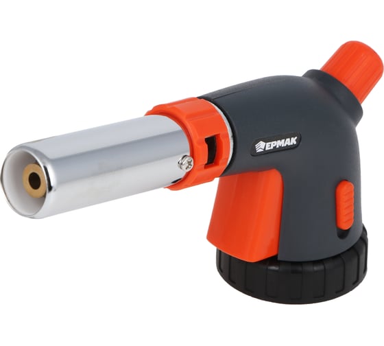 Изображение товара Горелка газовая с керамическим изолятором ЕРМАК регулятор подачи воздуха, кнопка блокировки, 16x7x5 см 116-050