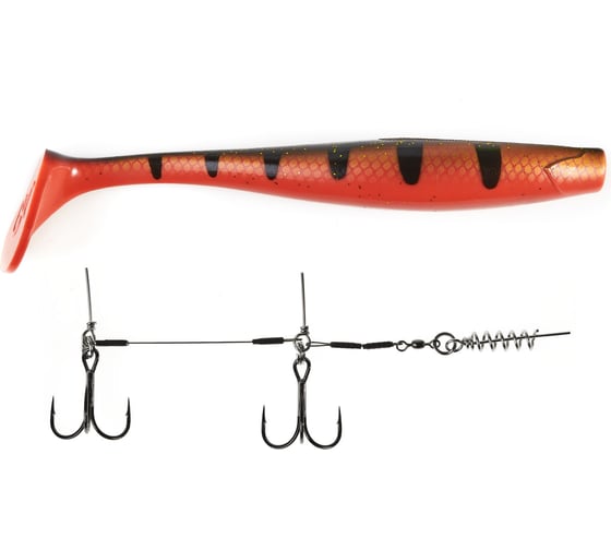 Изображение товара Виброхвосты LUCKY JOHN LJ 3D BBS Series GIANT KUBIRA SWIM SHAD 10,3in, цвет PG22 1шт.+Stinger XL 140434SET-PG22